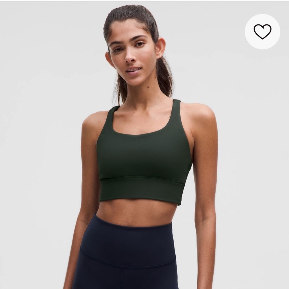 Lululemon Energy Longline Bra - 8, rainforest green - like new